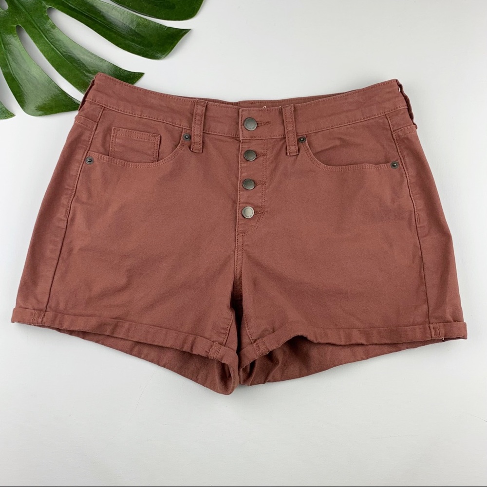 Universal Thread High Rise Midi Shorts Brown 6